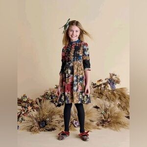 Porter Boutique Multicolor Floral Lace Sleeve Tween Dress, 12, MSRP $145